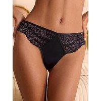 Lipsy Geo Lace Thong - Black