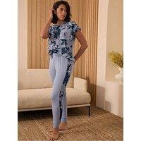 B By Ted Baker Floral T-Shirt Pyjamas - Blue