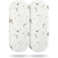 Silentnight Safe Nights Pack Of 2 100% Cotton Moses Basket Fitted Sheets - Celestial