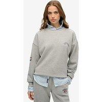 Superdry Athletic Essentials Relaxed Printed Sweatshirt - Grey
