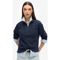 Superdry Classic Cotton Knit Half Zip Jumper - Navy