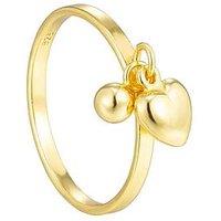 Seol + Gold Puffed Heart Charm Ring