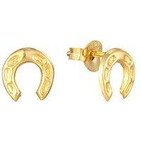 Seol + Gold Horseshoe Stud Earrings