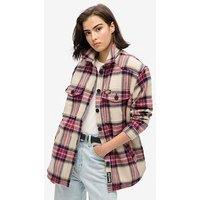 Superdry Borg Check Overshirt - Brown