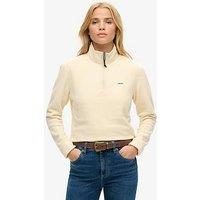 Superdry Polar Fleece Cropped Half Zip - Beige