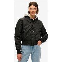 Superdry Hooded Bomber Jacket - Black