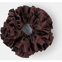 Accessorize Xl Ruffle Scrunchie - Brown