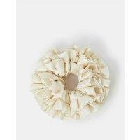 Accessorize Xl Ruffle Scrunchie - Cream