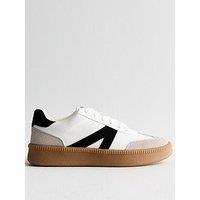 New Look White Contrast Panel Faux Leather Trainers