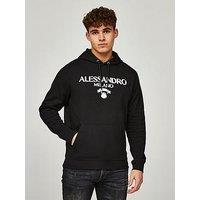 Alessandro Zavetti Dalore Logo Overhead Hoodie - Black