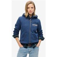 Superdry Luxe Metallic Logo Zip Hoodie - Blue