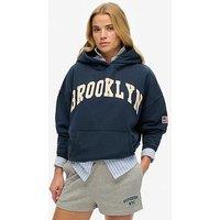 Superdry Athletic Essentials Relaxed Hoodie - Navy