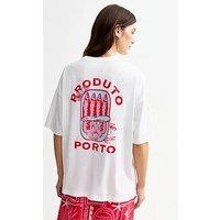 New Look White Oversized Sardine Print Tee