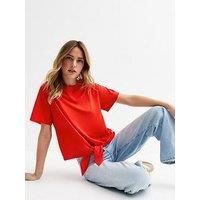 New Look Red Tie Front T-Shirt