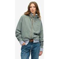 Superdry Essential Logo Oversized Raglan Zip Hoodie - Green