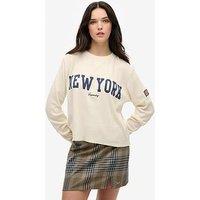 Superdry Athletic Essential Graphic Long Sleeve Top - White
