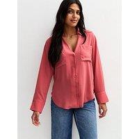 New Look V-Neck Curved Hem Shirt