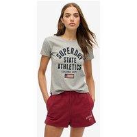 Superdry Athletic Graphic Fitted T-Shirt - Grey