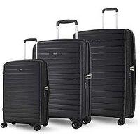 Rock Luggage Palma 3-Piece Luggage Set (Cabin/Medium/Large) - Black