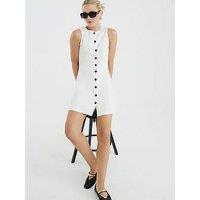 River Island Button Shift Dress - Cream