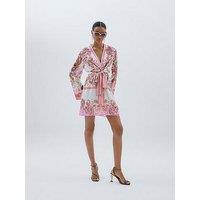 River Island Tie Front Mini Dress - Light Pink