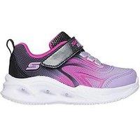 Skechers Lighted Gore & Strap Sneaker With Ombre Embossed Upper - Purple