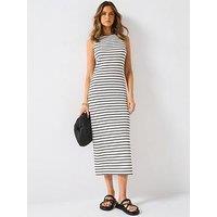 V By Very Textured Column Dress - White