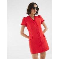 River Island Linen Tailored Dress - Red