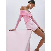River Island Long Sleeve Mesh Body - Light Pink
