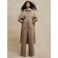 River Island Wide Leg Trouser - Beige