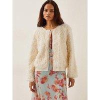 Monsoon Fi Floral Knit Cardigan - Ivory