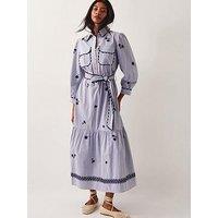 Monsoon Amelia Shirt Dress - Navy