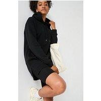 V By Very The Essential Longline Hoodie With Side Splits - Black