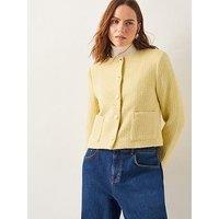 Monsoon Maya Tweed Jacket Yellow