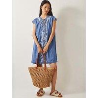 Monsoon Isolde Lyocell Dress - Denim Blue