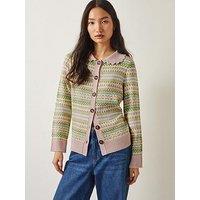 Monsoon Fawn Fairisle Cardigan - Green