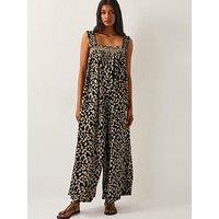 Monsoon Ania Print Jumpsuit - Black
