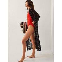 Monsoon Cara Crochet Coverup - Black