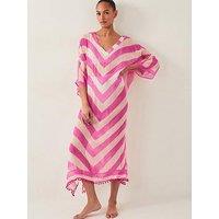 Monsoon Sorcha Stripe Kaftan - Pink