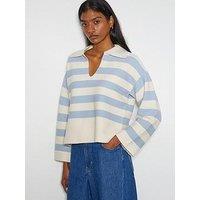 Monsoon Shay Stripe Collar Jumper - Blue