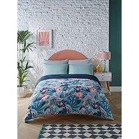 Night Lark Pastel Palms Coverless Duvet Set