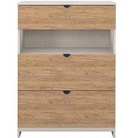 Swift Nefeli Ready Assembled 3 Drawer Deep Chest - Oak/Taupe