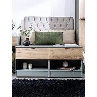 Swift Nefeli Ready Assembled 2 Drawer Double Chest - Green/Oak