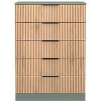 Swift Lane Ready Assembled 5 Drawer Chest - Green