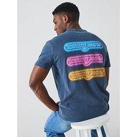 Tommy Jeans Neon Lights Back Graphic T-Shirt - Navy