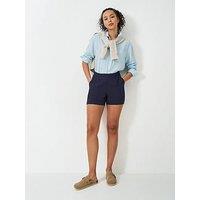 Crew Clothing Linen-Blend Wide-Leg Shorts - Navy