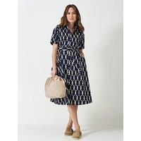 Crew Clothing Eleanor Cotton Shirt Dress - Navy
