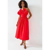 Mei Meij Unique Bodice Midi Dress- Goji Berry
