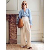 Vivere Nellie High Waist Palazzo Casual Trousers - Cream