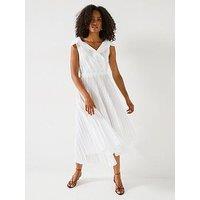 Mei Meij Pleated Dress-Off White
